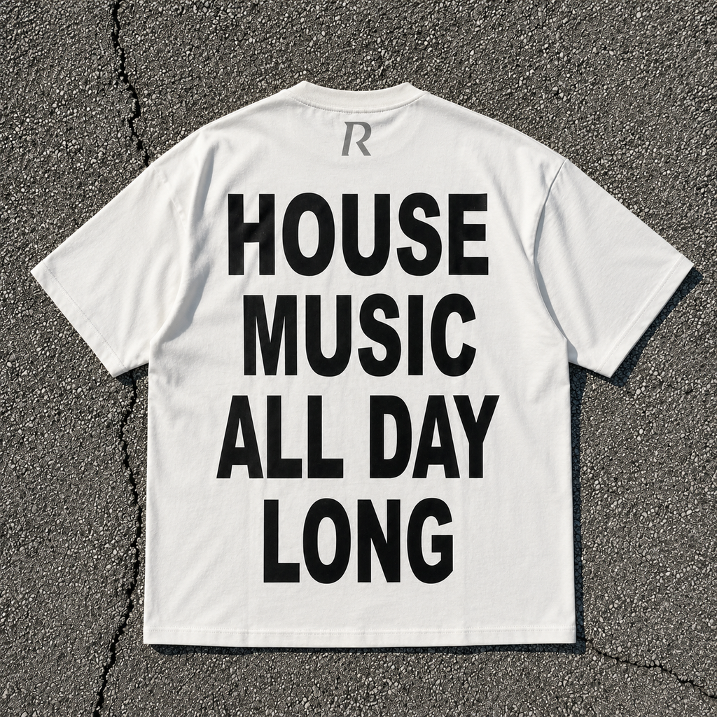 T-shirt - House Music All Day Long White