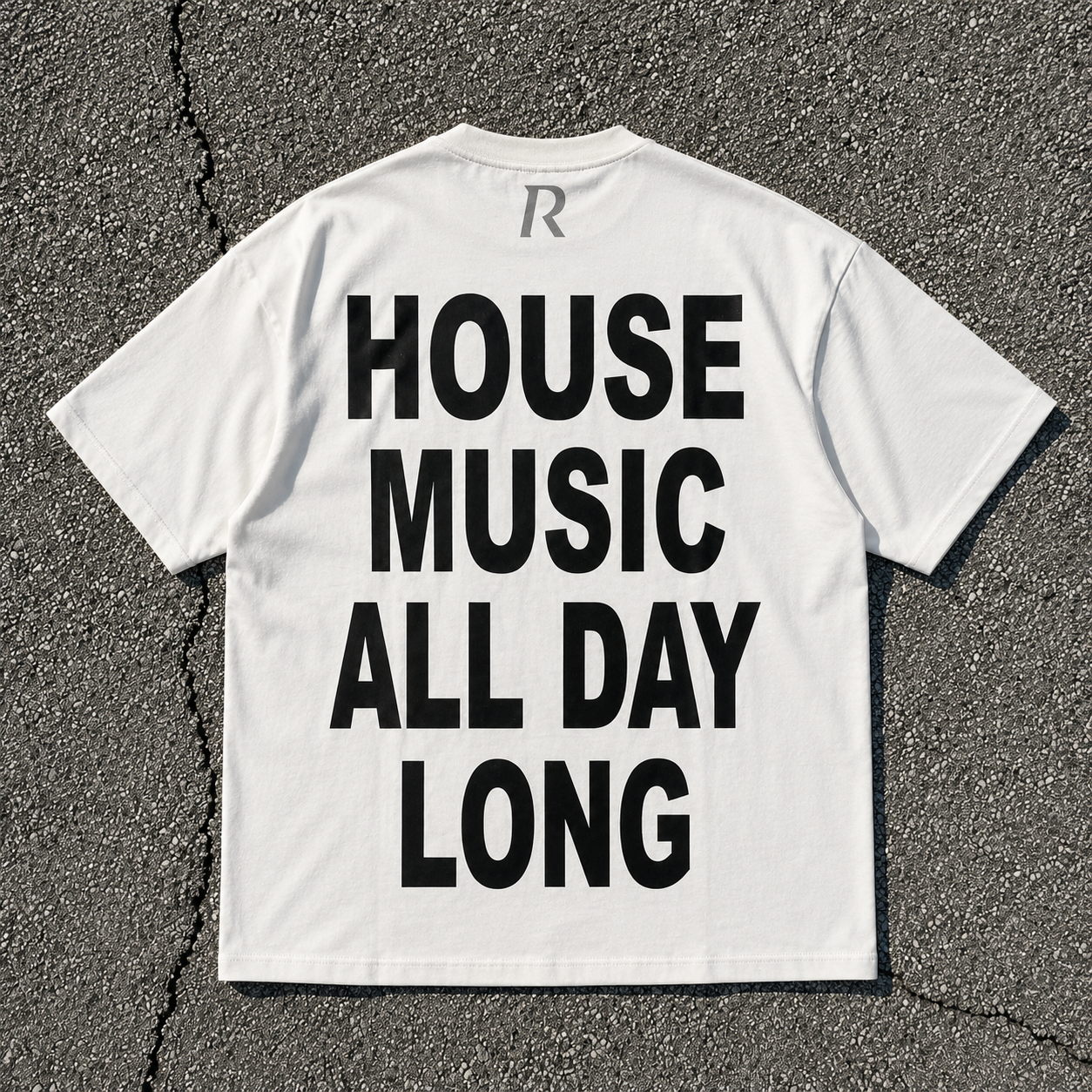 T-shirt - House Music All Day Long White