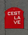 Smanicato in maglia - C'est la vie Red