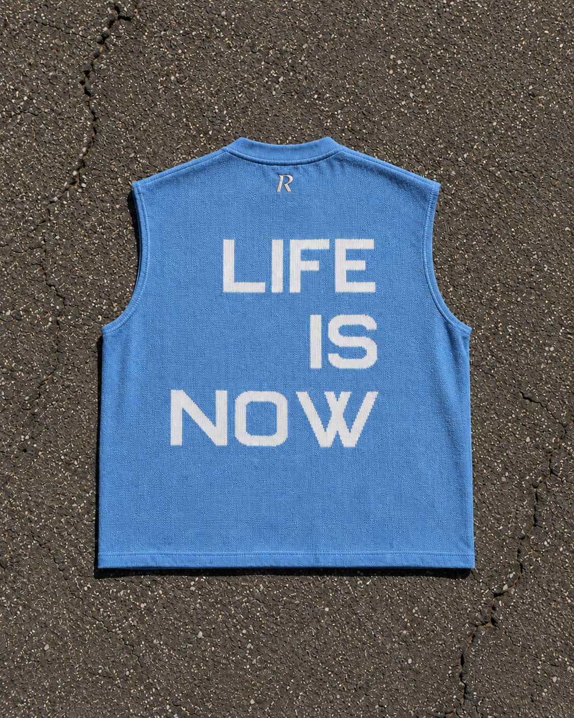 Smanicato in maglia - Life is Now Light Blue