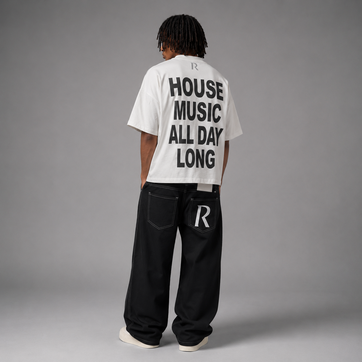 T-shirt - House Music All Day Long White