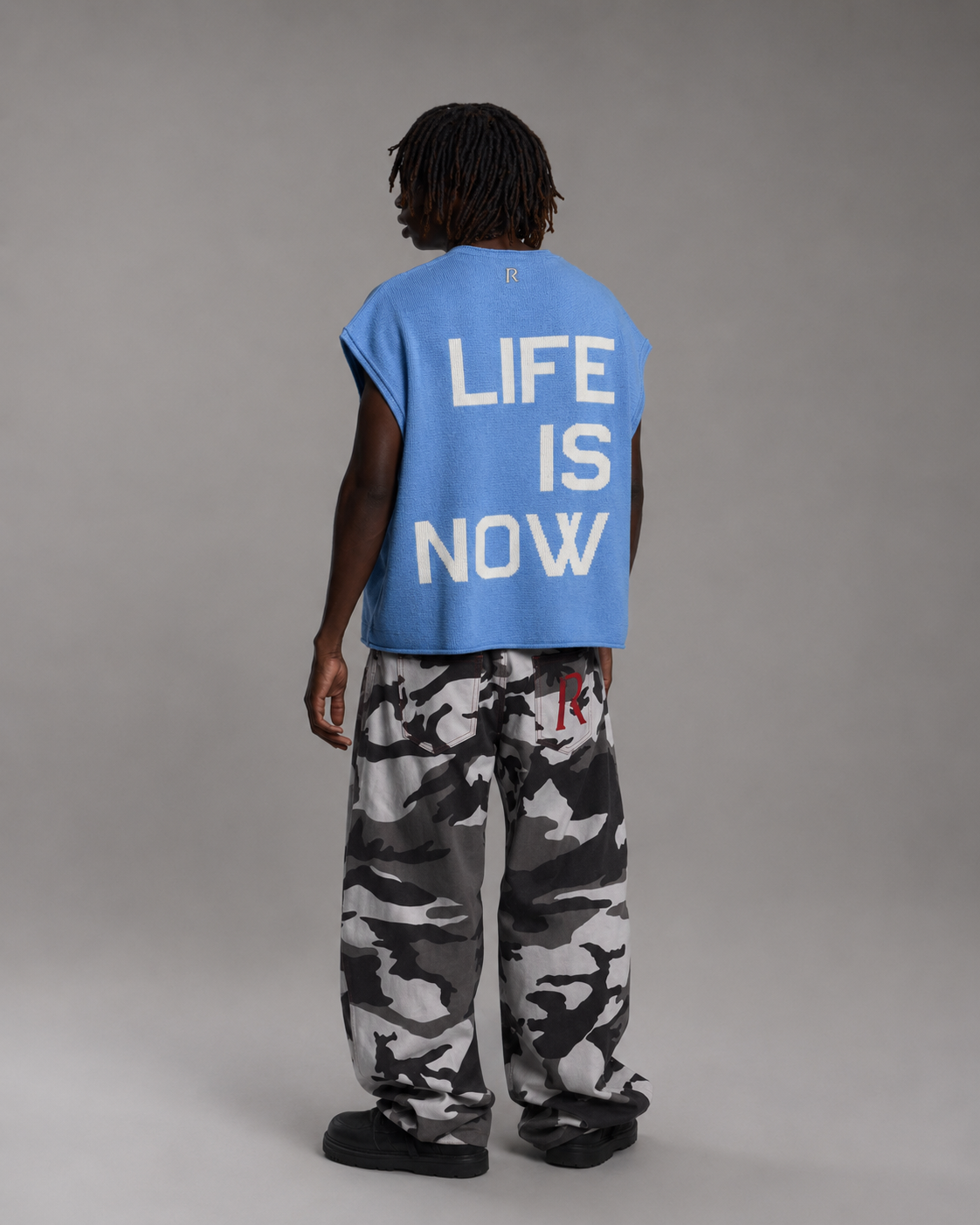 Smanicato in maglia - Life is Now Light Blue