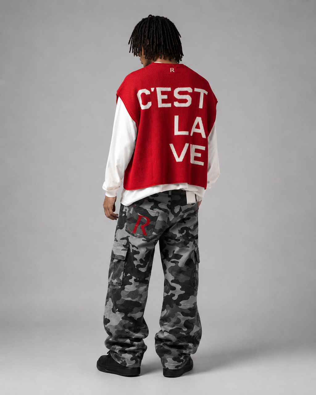 Smanicato in maglia - C'est la vie Red