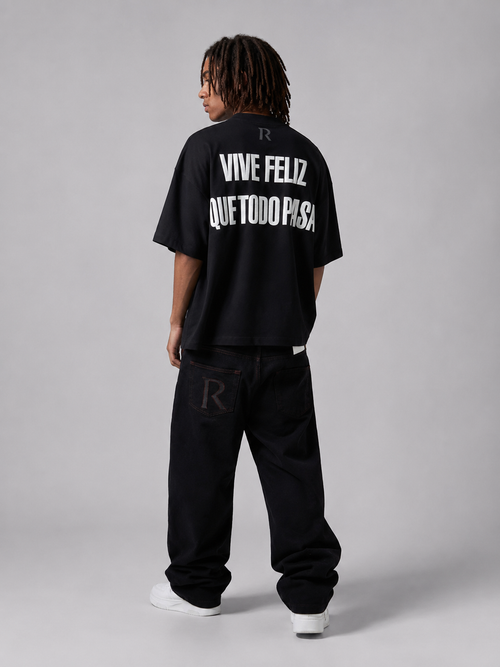 T-shirt - Vive Feliz Black