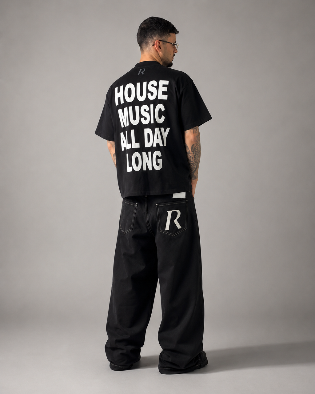 T-shirt - House Music All Day Long Black