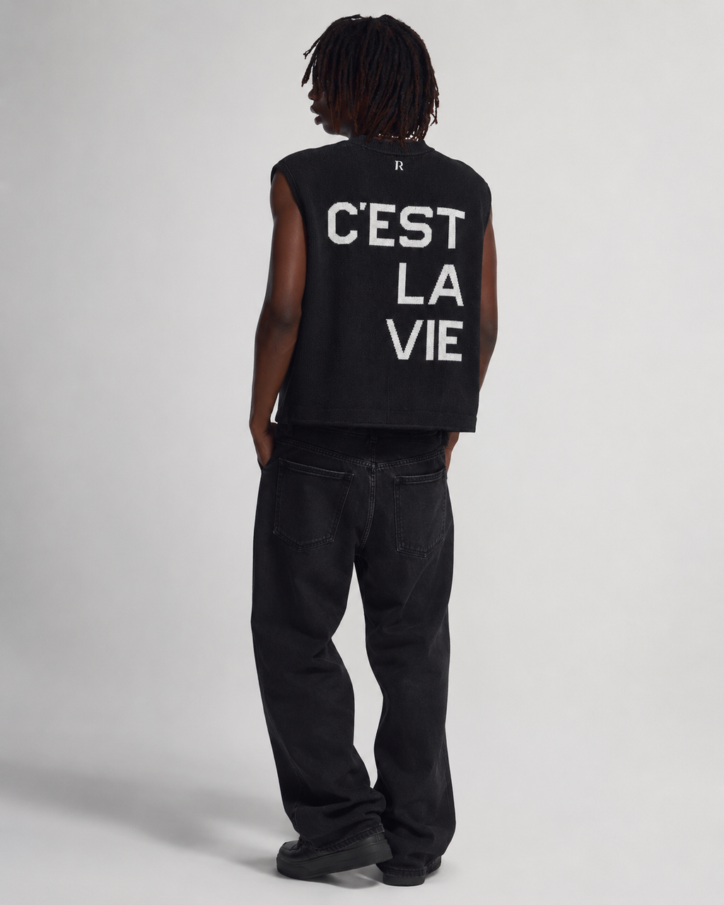 Smanicato in maglia - C'est la vie Black